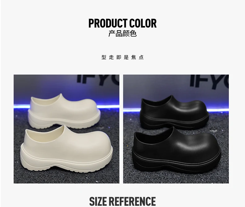 EVA New Slip-On Chef Shoes Men and Women General Casual Big Head Shoes lightweight Thick Soles All Wear Rain Shoes