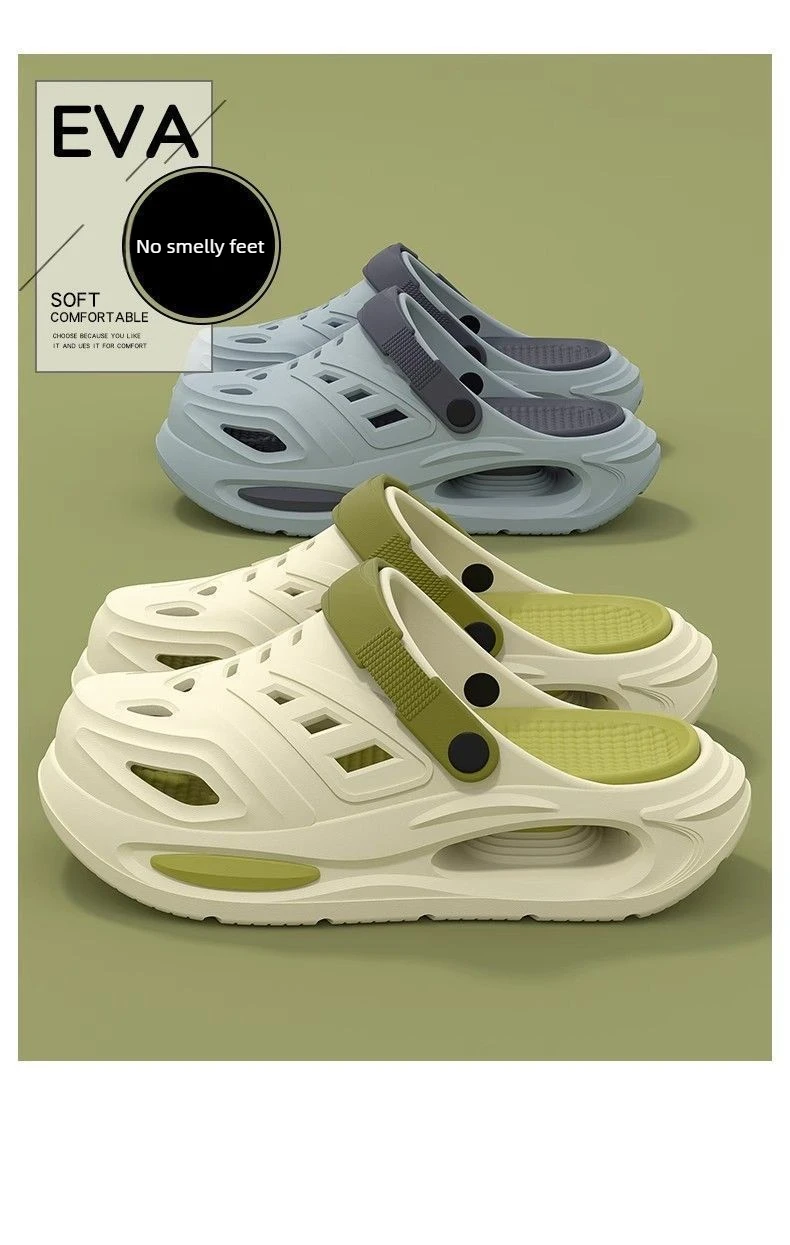 Men Platform Beach Mountaineering Clogs Anti-slip Double Shock Absorb Quick Dry Odor-free EVA Water Sandals Removable Insole