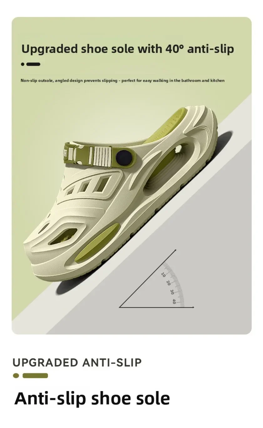 Men's Clogs Shoes Lightweight EVA Slippers Summer New Style, Non Slip Thick Sole Foot Arch Support, Outdoor Driving Cool Shoes