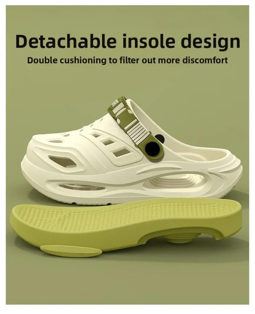 Men's Clogs Shoes Lightweight EVA Slippers Summer New Style, Non Slip Thick Sole Foot Arch Support, Outdoor Driving Cool Shoes