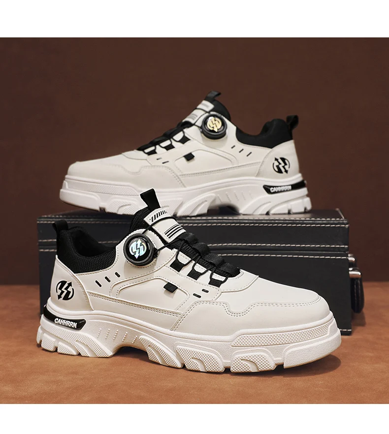 Men's Autumn Casual Leather Sneakers Comfortable Soft Work Board Platform Shoes Male Platform Кроссовки Мужские