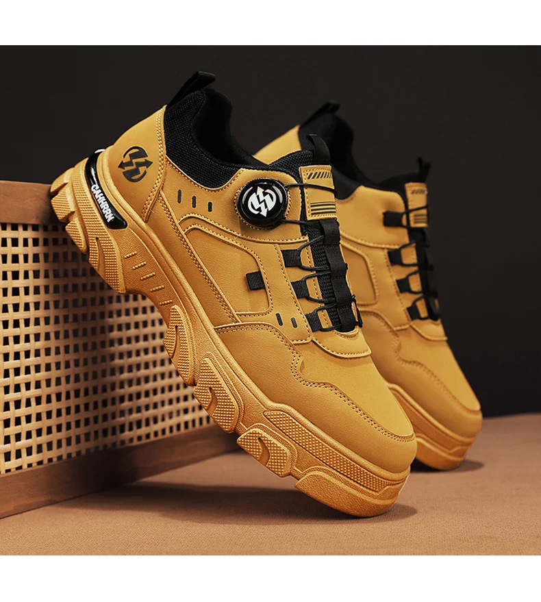 Men's Autumn Casual Leather Sneakers Comfortable Soft Work Board Platform Shoes Male Platform Кроссовки Мужские