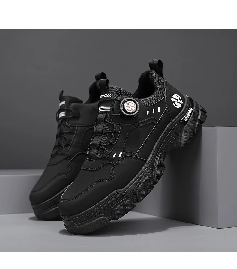 Men's Autumn Casual Leather Sneakers Comfortable Soft Work Board Platform Shoes Male Platform Кроссовки Мужские