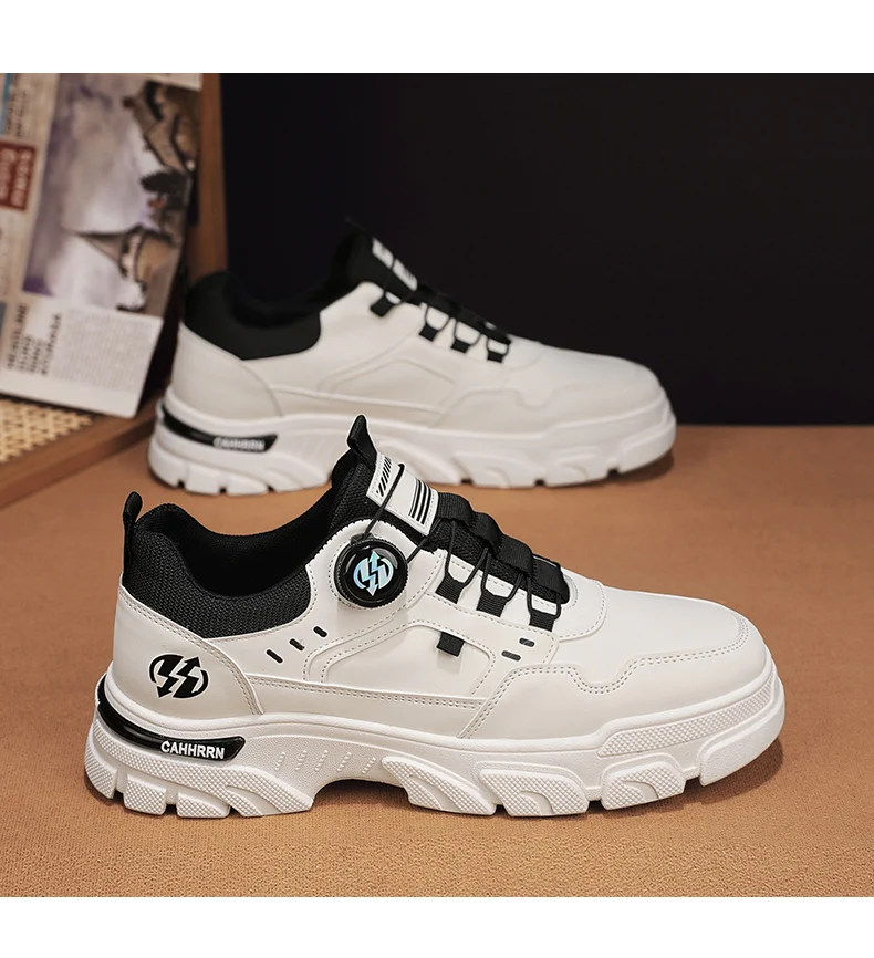 Men's Autumn Casual Leather Sneakers Comfortable Soft Work Board Platform Shoes Male Platform Кроссовки Мужские