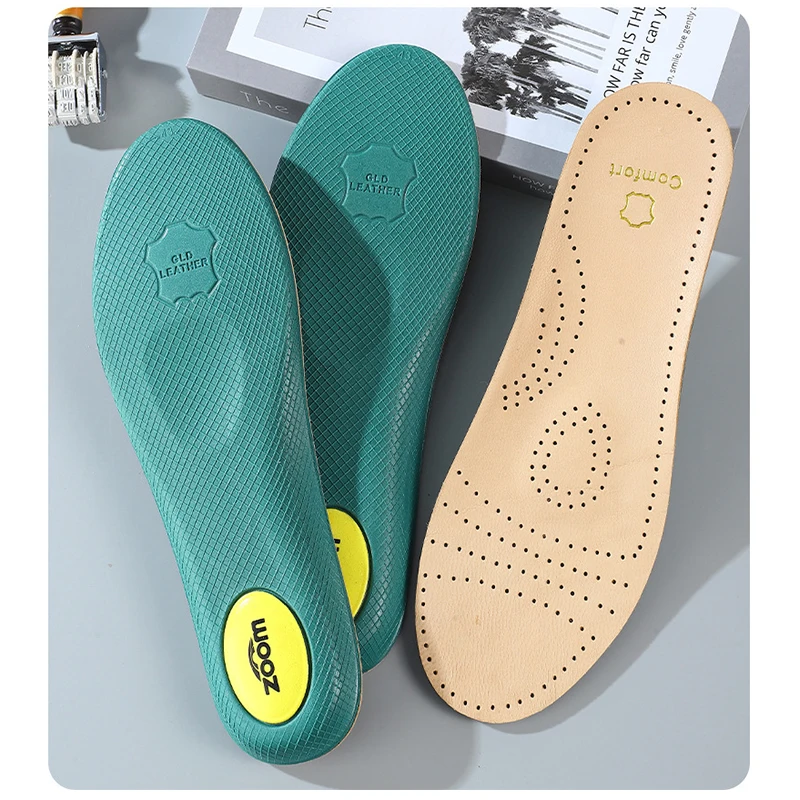 1pair Sheepskin Insoles Genuine Leather Odor-Free Sweat Absorption, High Rebound Cushion Inserts for Men Women Shock Absorption