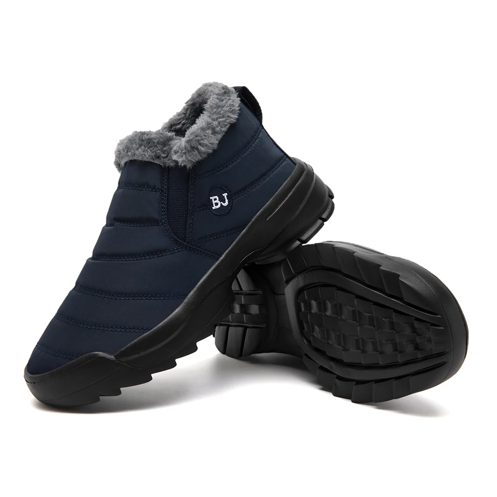 Men's snow boots, winter warm shoes, fuzzy-lined windproof hiking boots, winter insulated shoes, fuzzy-lined windproof hiking boots