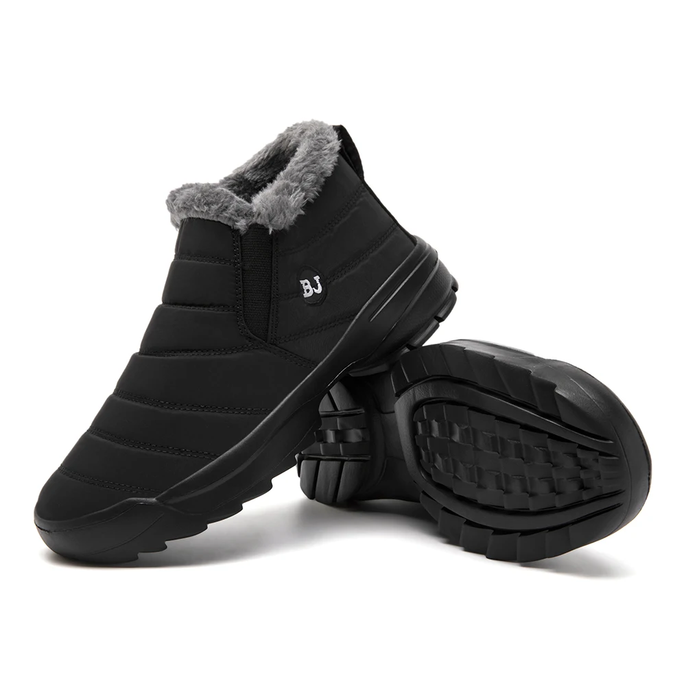 Men's snow boots, winter warm shoes, fuzzy-lined windproof hiking boots, winter insulated shoes, fuzzy-lined windproof hiking boots