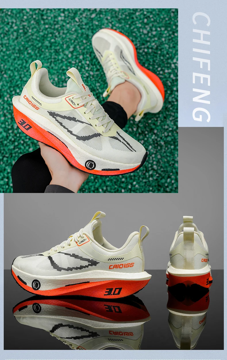 Running Shoes Carbon Board Speciality Marathon Men Sports Breathable Lightweight Women's Comfortable Athletic Nonskid Sneakers