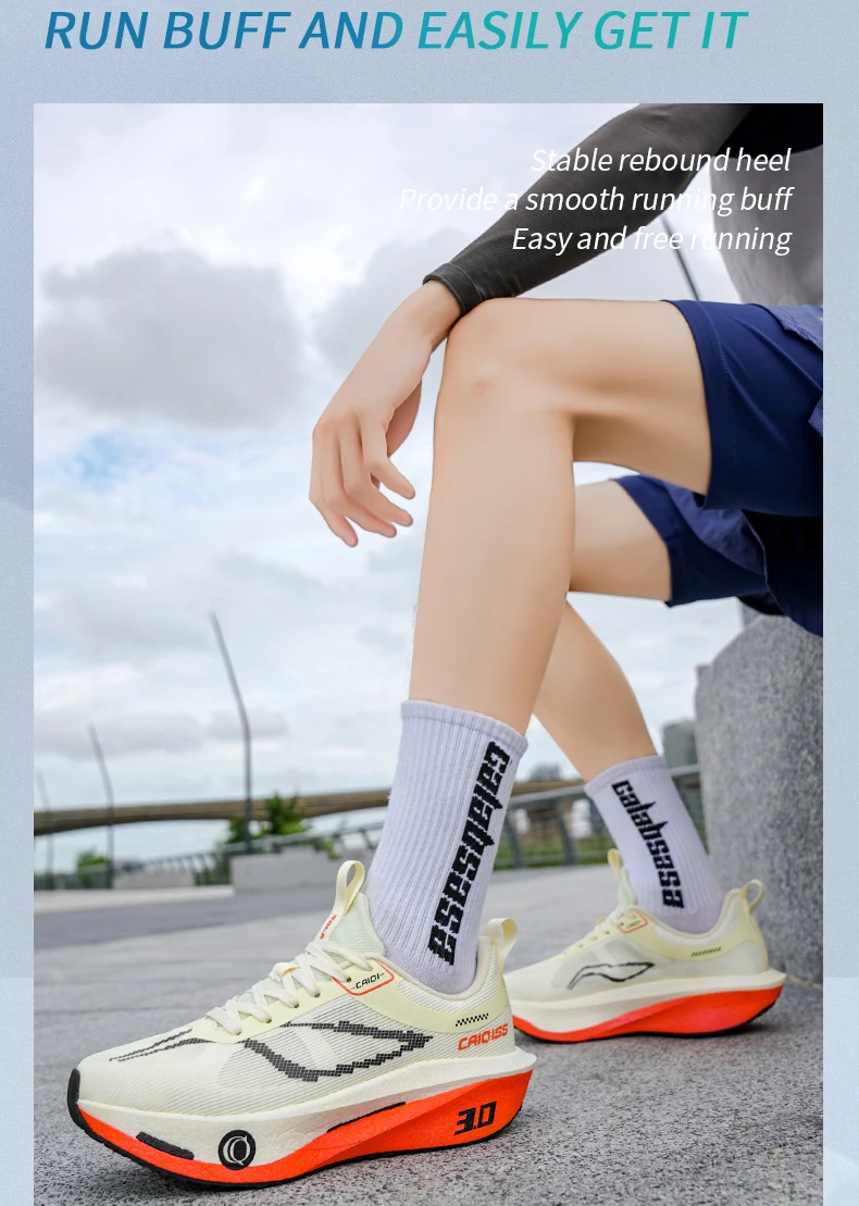 Running Shoes Carbon Board Speciality Marathon Men Sports Breathable Lightweight Women's Comfortable Athletic Nonskid Sneakers