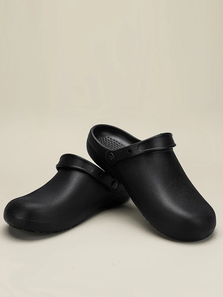 2025 New Fashion Men's Slip-On Half-Mule Closed-Toe Non-Slip Work Shoes Chef Shoes Lightweight Beach Shoes Casual Men's Shoes