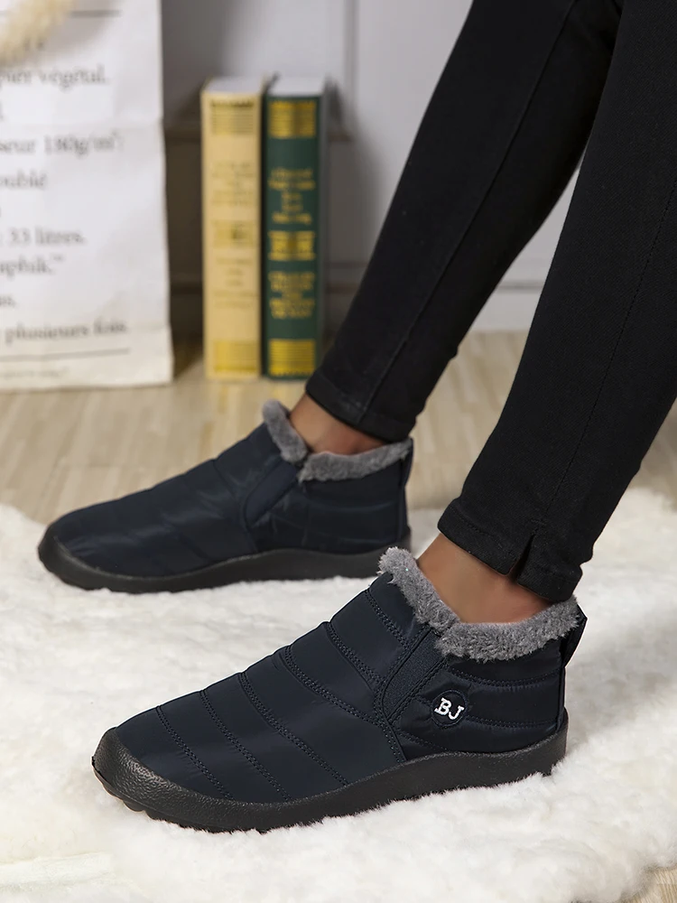 Women's Boots with Plush Platform, Women's Shoes, Waterproof Boots for Women, Fashionable Snow Boots for Winter, Boots for Women