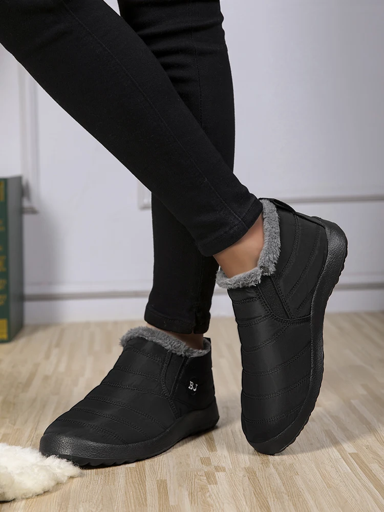 Women's Boots with Plush Platform, Women's Shoes, Waterproof Boots for Women, Fashionable Snow Boots for Winter, Boots for Women