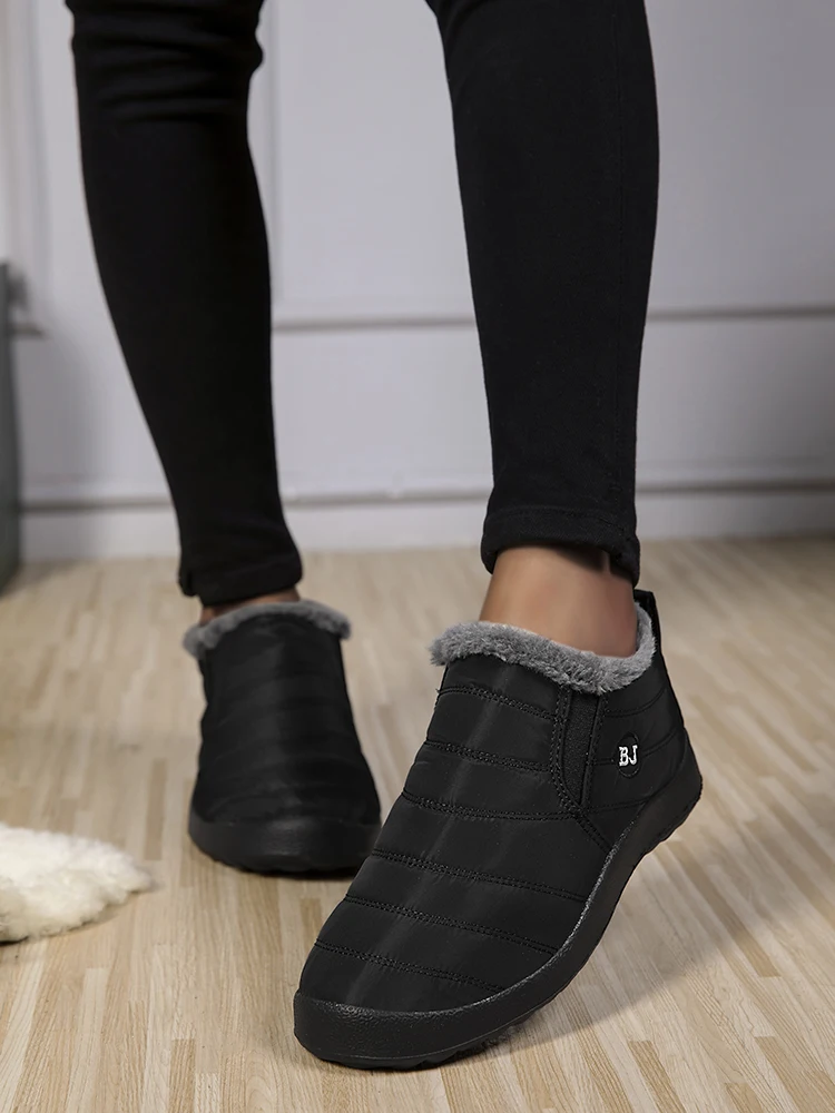 Women's Boots with Plush Platform, Women's Shoes, Waterproof Boots for Women, Fashionable Snow Boots for Winter, Boots for Women