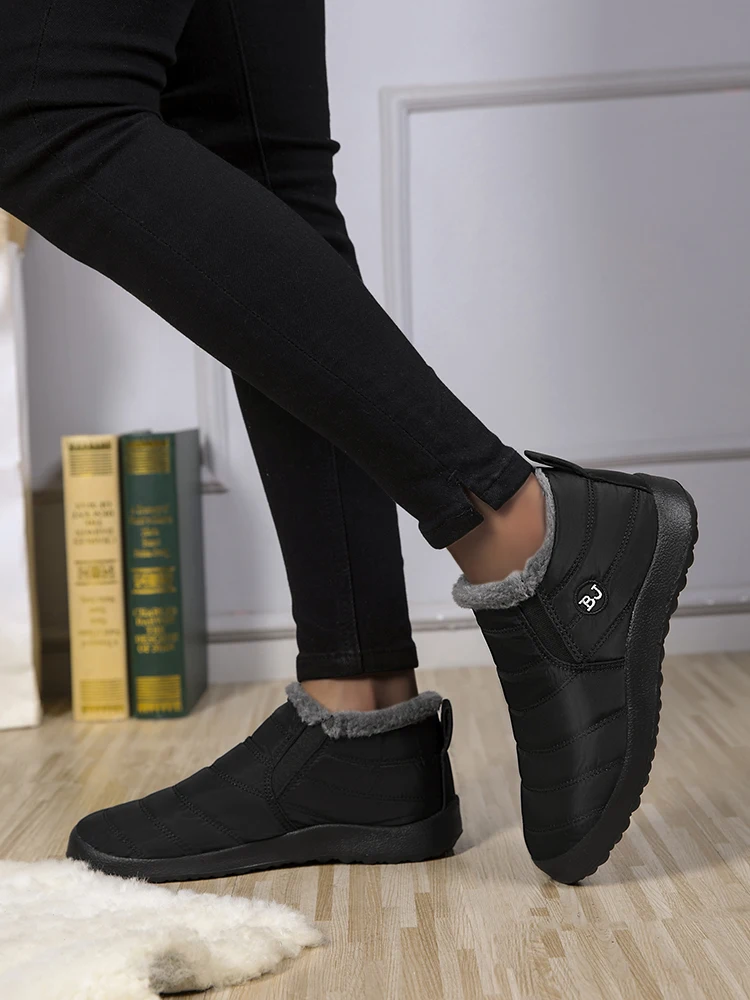 Women's Boots with Plush Platform, Women's Shoes, Waterproof Boots for Women, Fashionable Snow Boots for Winter, Boots for Women