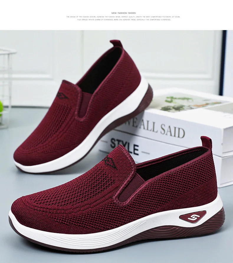 Women Casual Sports Shoes Breathable Lightweight Sneakers Anti-slip Flats Outdoor Running Walking Shoes Female Vulcanized Shoes