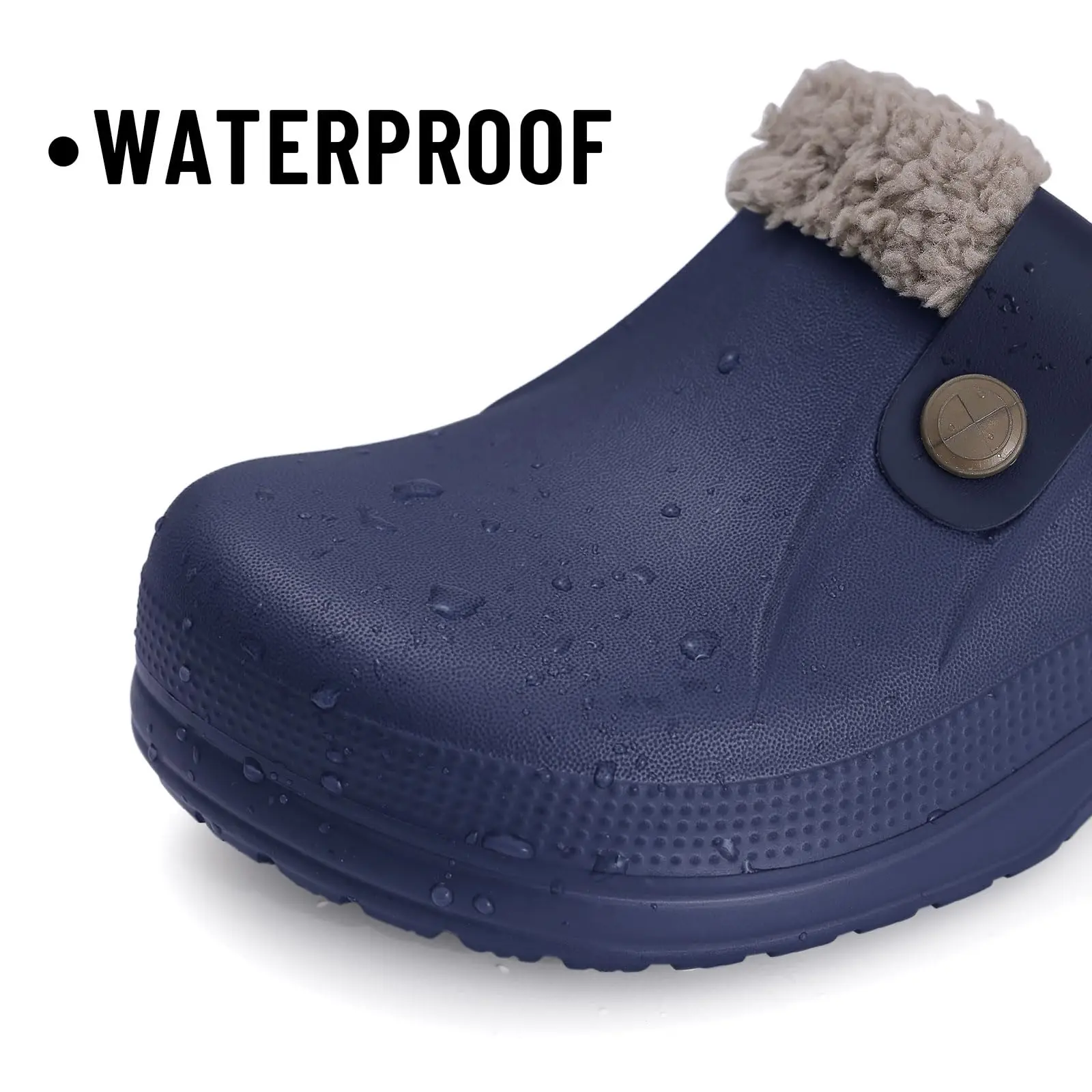 New Men Waterproof Slippers Women Men Fur Clogs Slippers Winter Men Garden Shoes Outdoor Antiskid Mules Indoor Soft House Shoes
