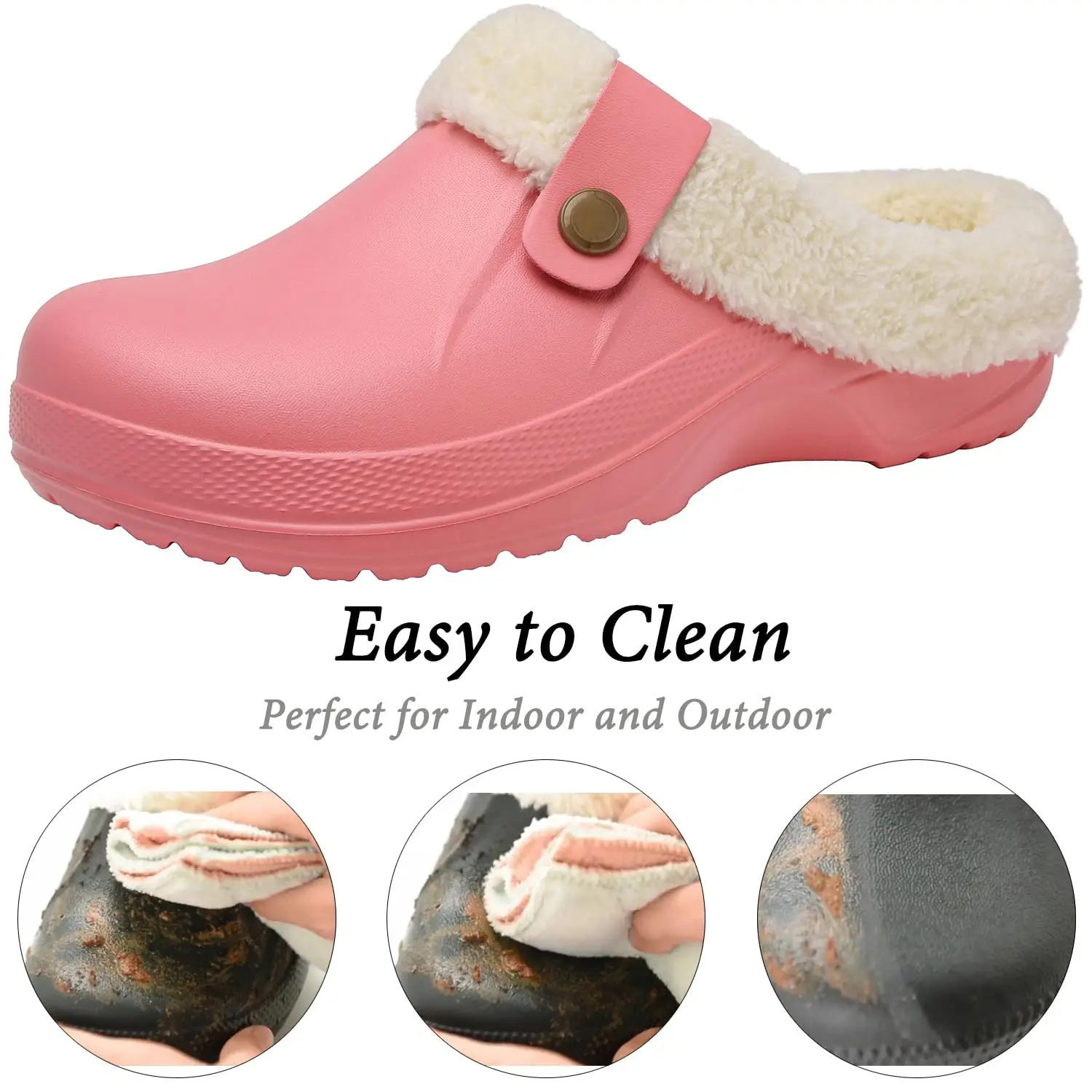 New Men Waterproof Slippers Women Men Fur Clogs Slippers Winter Men Garden Shoes Outdoor Antiskid Mules Indoor Soft House Shoes