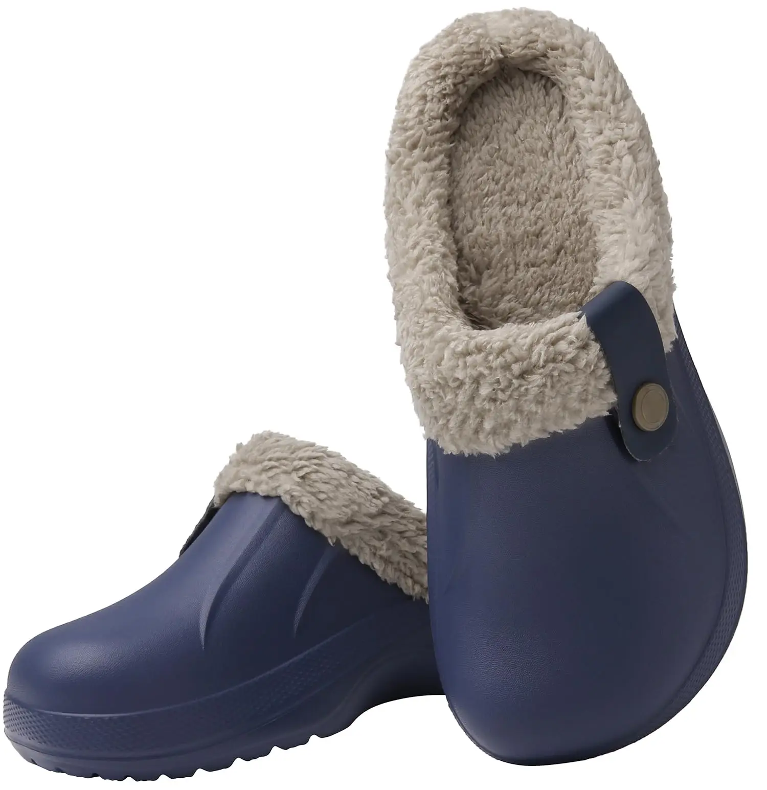 New Men Waterproof Slippers Women Men Fur Clogs Slippers Winter Men Garden Shoes Outdoor Antiskid Mules Indoor Soft House Shoes