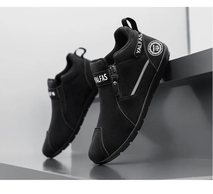 2026 New Autumn Winter Men Casual Shoes Lightweight Slip On Sneakers Flat Work Shoes Loafers