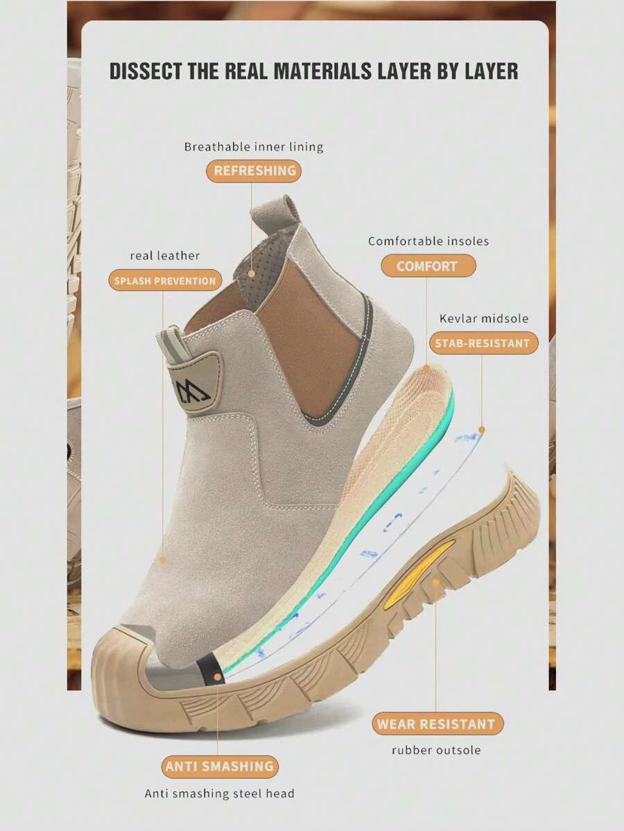 Anti-smash Puncture Proof Functional Shoes Safety Shoes Men Steel Toe Safety Mining Boots Wear-Resistant Construction Work Shoes
