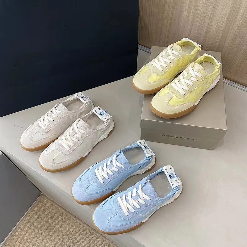German Training Shoes Tide Ballet Series spring autumn White Soft Sole Breathable Forrest Gump Shoes Women Sports Leisure Canvas