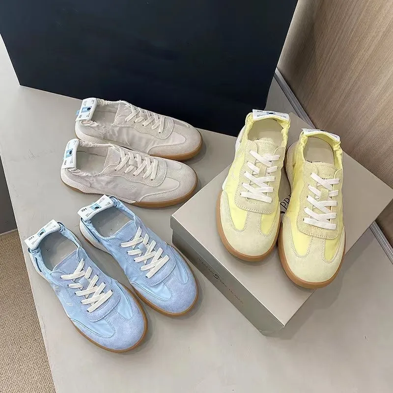 German Training Shoes Tide Ballet Series spring autumn White Soft Sole Breathable Forrest Gump Shoes Women Sports Leisure Canvas