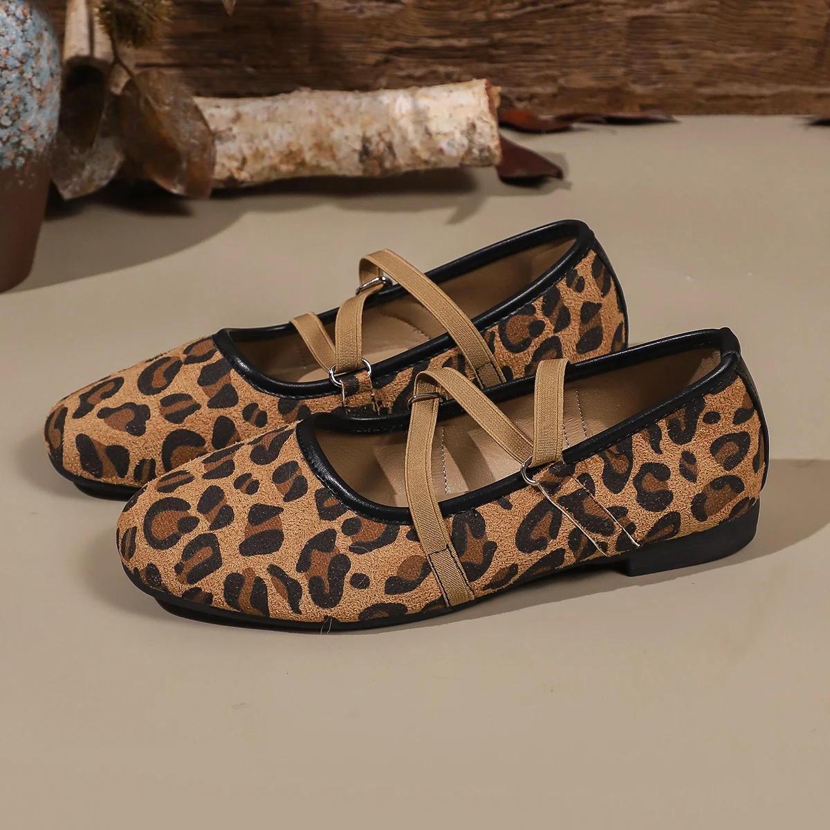 Women Crisscross Strap Ballet Flats Round Toe Mary Jane Shoes Soft Sole Walking Casual Daily Flat Shoes