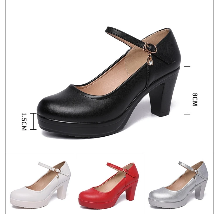 8 10 12cm Small Size 32-43 Shallow Thick Bottom Platform Pumps Women 2026 Block High Heels Shoes for Office Model Wedding Dress