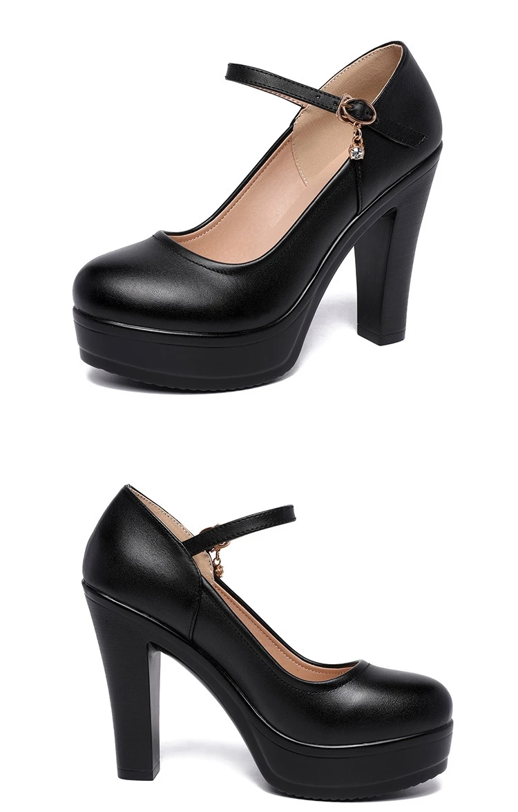 8 10 12cm Small Size 32-43 Shallow Thick Bottom Platform Pumps Women 2026 Block High Heels Shoes for Office Model Wedding Dress