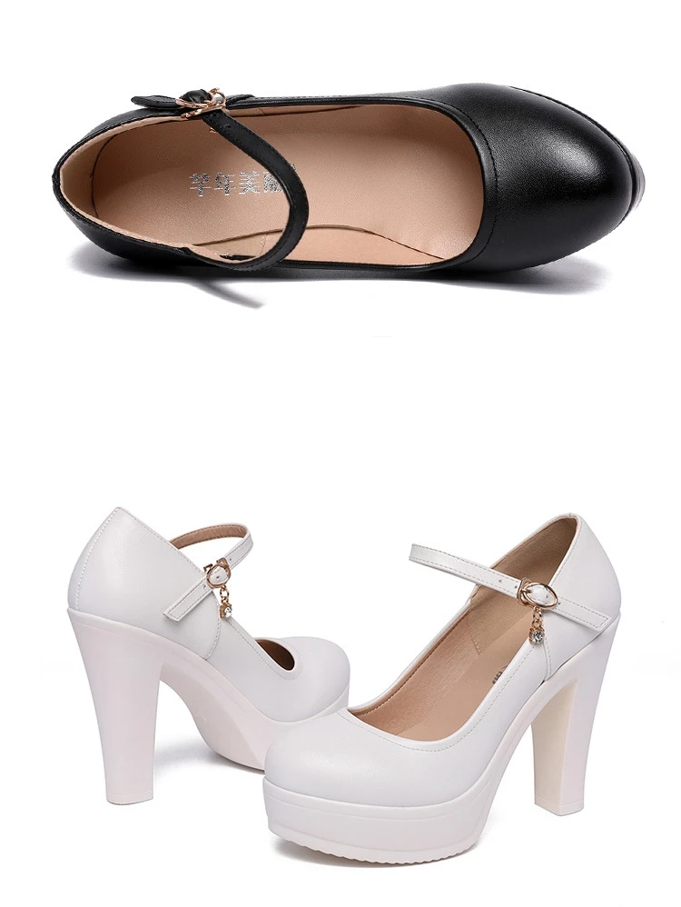8 10 12cm Small Size 32-43 Shallow Thick Bottom Platform Pumps Women 2026 Block High Heels Shoes for Office Model Wedding Dress