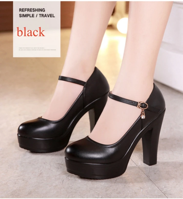 8 10 12cm Small Size 32-43 Shallow Thick Bottom Platform Pumps Women 2026 Block High Heels Shoes for Office Model Wedding Dress