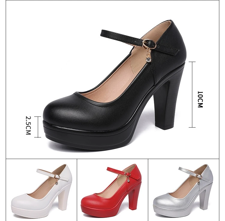 8 10 12cm Small Size 32-43 Shallow Thick Bottom Platform Pumps Women 2026 Block High Heels Shoes for Office Model Wedding Dress