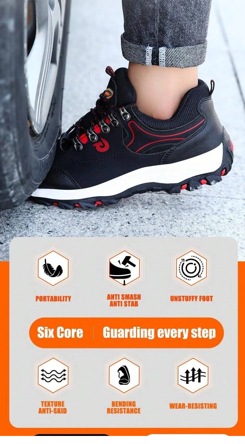 Comfortable Durable Men's Safety Shoes Anti-Smash Anti-Impact Work Shoes Resistant Durable Construction Men's Sneakers