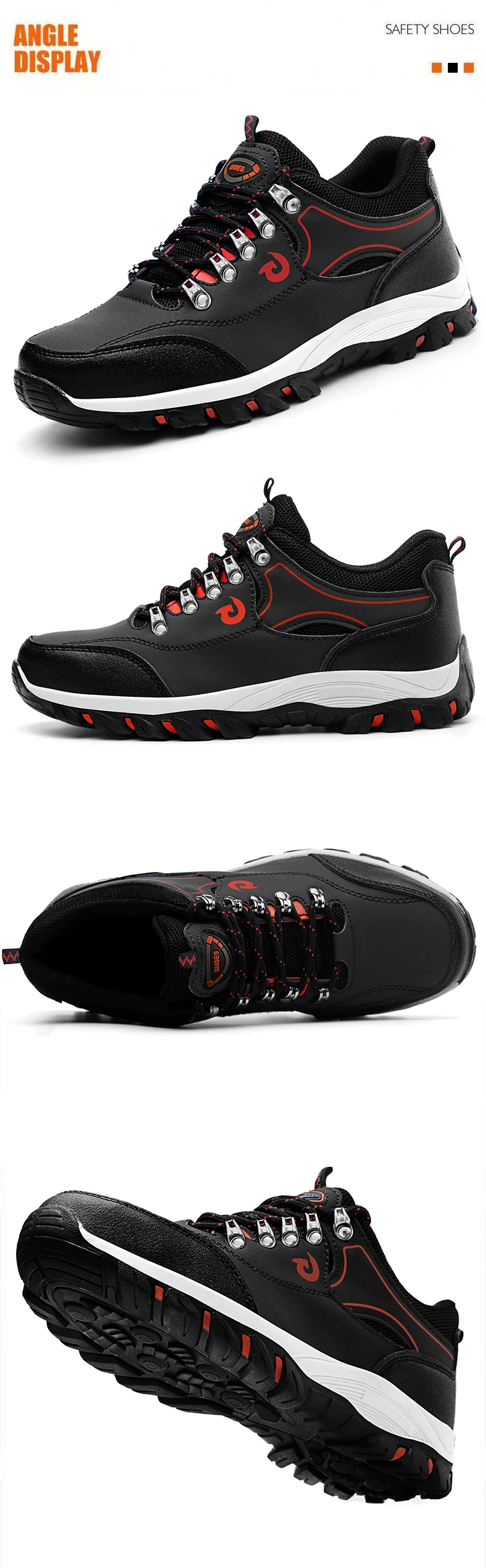 Comfortable Durable Men's Safety Shoes Anti-Smash Anti-Impact Work Shoes Resistant Durable Construction Men's Sneakers