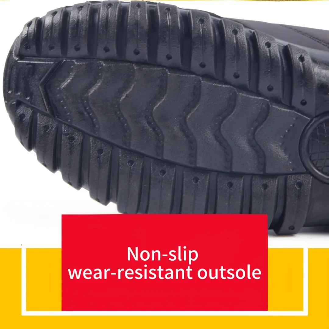 Men's Autumn Winter Side Zipper Snow Ankle Boots Waterproof Plush Lined Warm Casual Cotton Shoes, Free Shipping