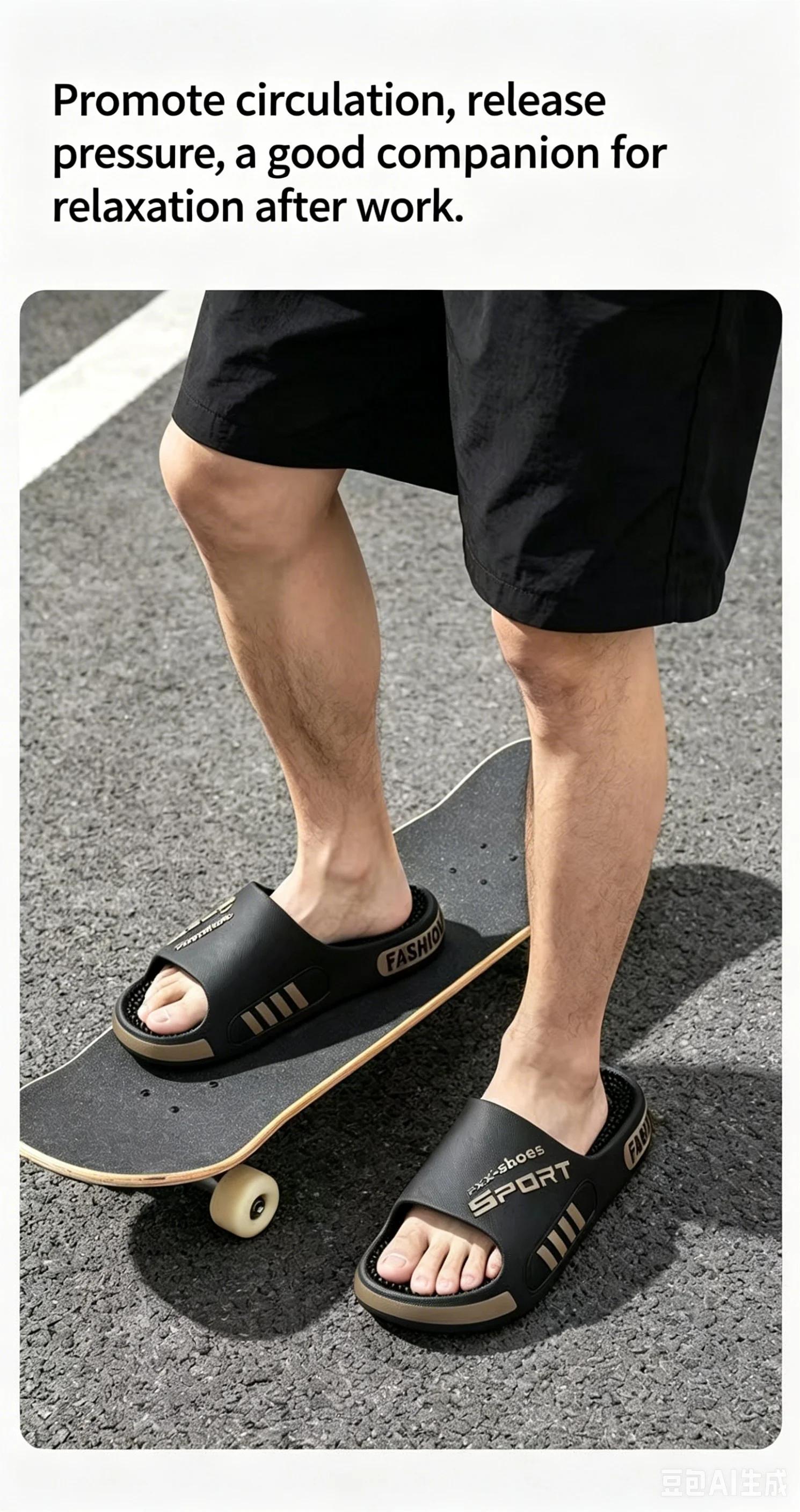Massage Slippers Men's Summer Indoor Home Bathroom Bath Sole Acupoints Foot Therapy Non-slip Sandals Men's Men Slippers  Shoes