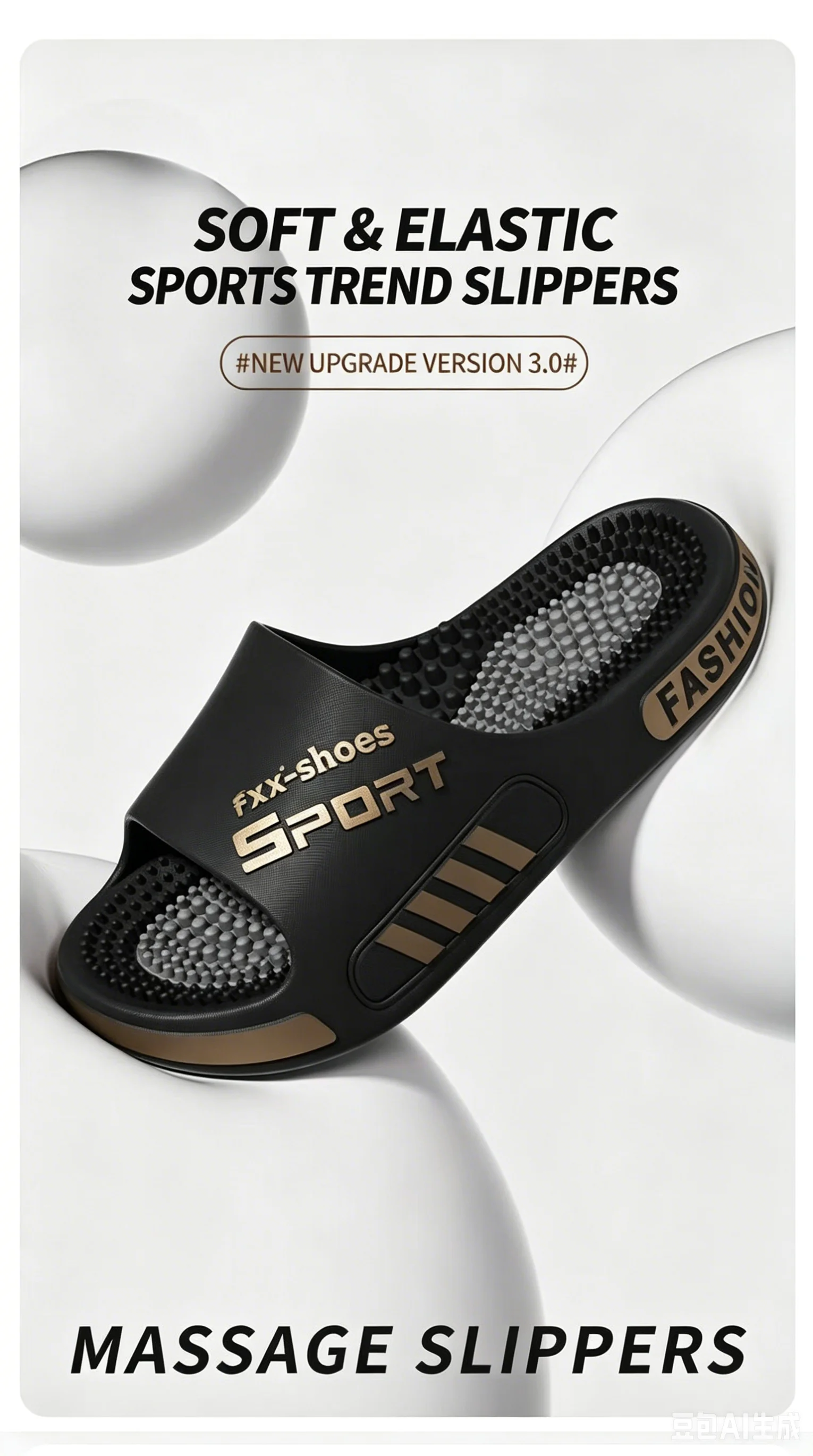 Massage Slippers Men's Summer Indoor Home Bathroom Bath Sole Acupoints Foot Therapy Non-slip Sandals Men's Men Slippers  Shoes