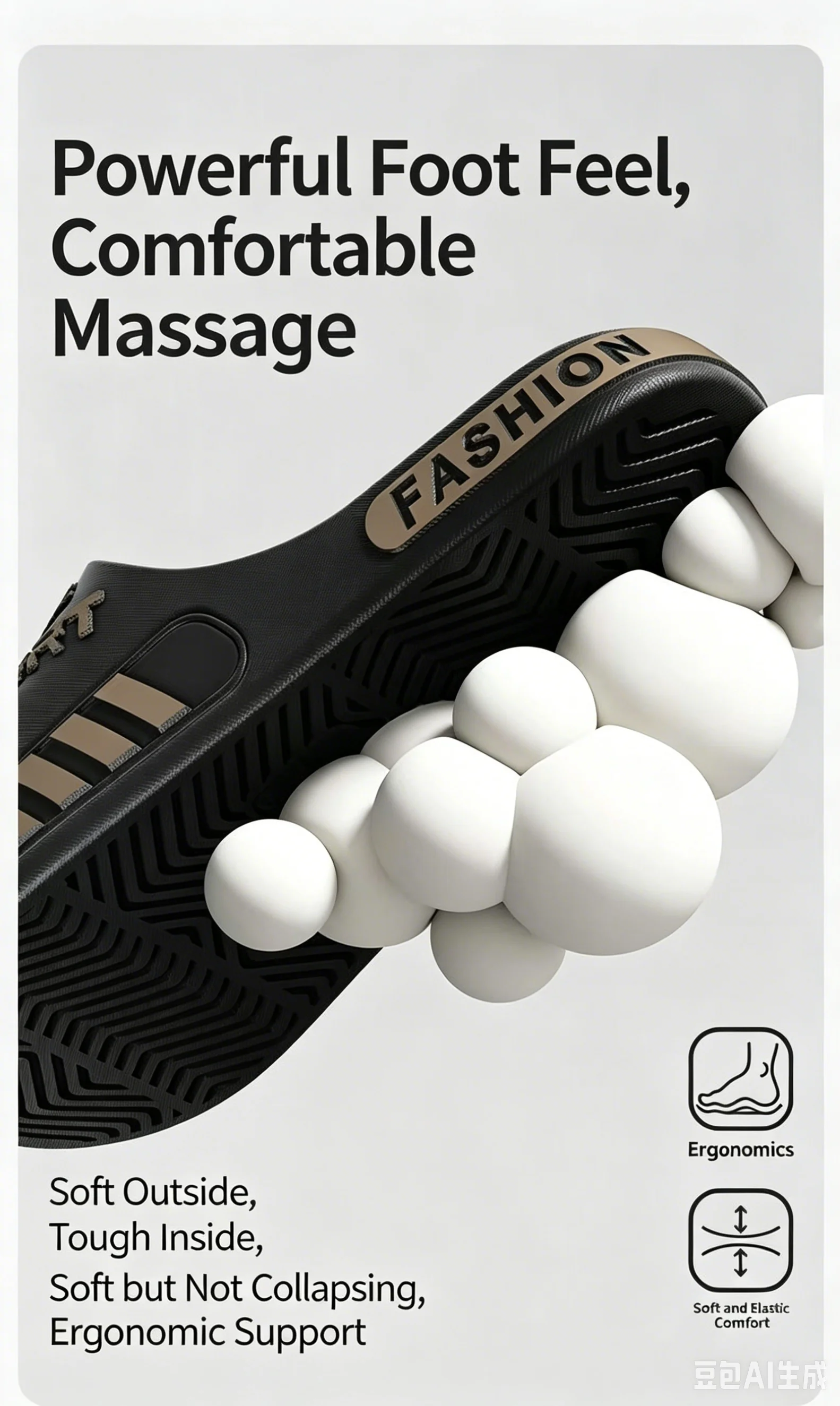 Massage Slippers Men's Summer Indoor Home Bathroom Bath Sole Acupoints Foot Therapy Non-slip Sandals Men's Men Slippers  Shoes