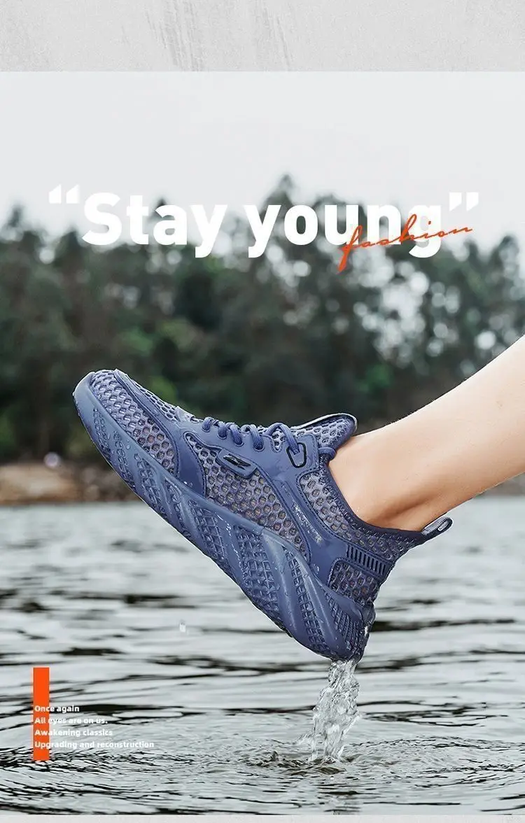 2026 Men's Sports Shoes Breathable Air Mesh Casual Style Summer Shoes PVC Outsole Round Toe Low Cut Comfortable Running Shoes