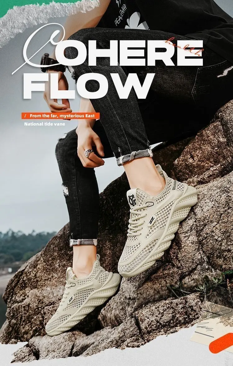 2026 Men's Sports Shoes Breathable Air Mesh Casual Style Summer Shoes PVC Outsole Round Toe Low Cut Comfortable Running Shoes