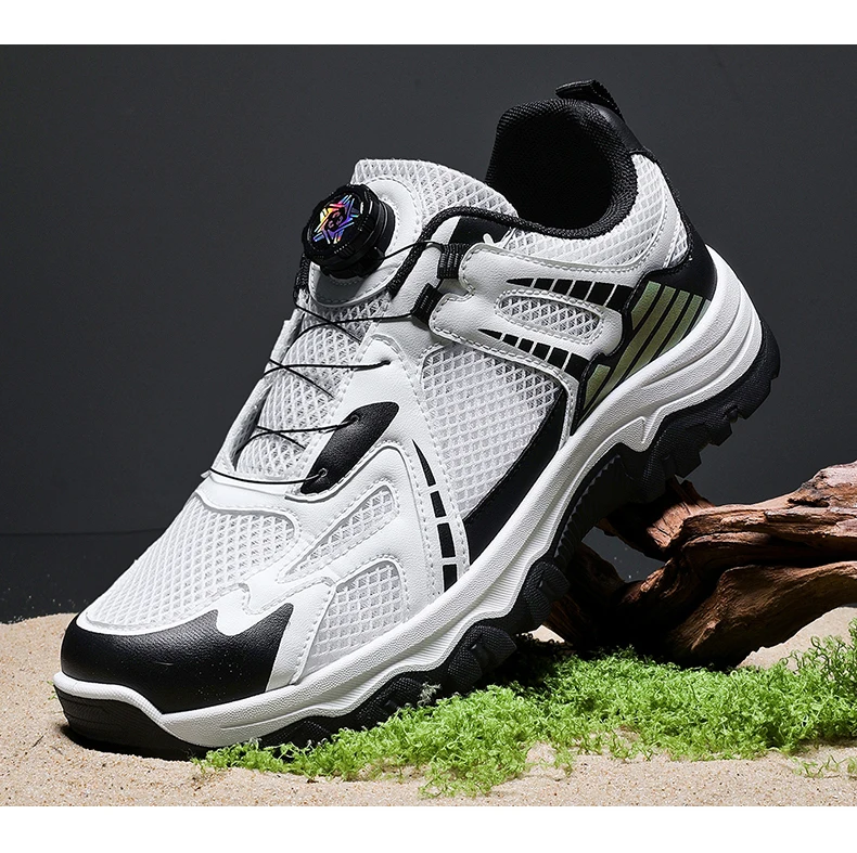 Men's Summer Breathable Casual Sneakers Soft Sole Non-Slip Outdoor Running Shoes Lightweight Sports Sneakers with Rotating Shoel