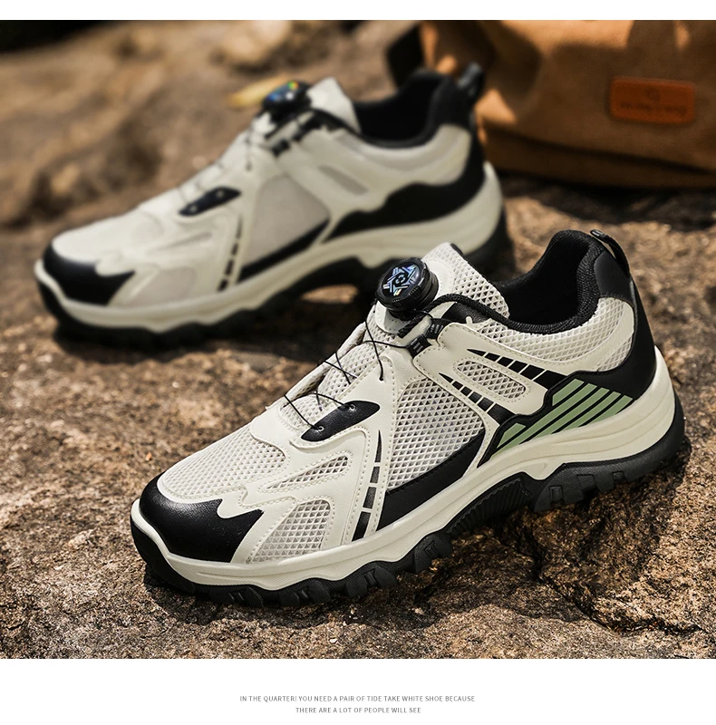 Men's Summer Breathable Casual Sneakers Soft Sole Non-Slip Outdoor Running Shoes Lightweight Sports Sneakers with Rotating Shoel