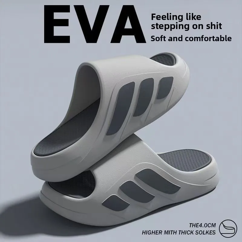 Shoe-like Feel Slippers for Men,Summer 2025 New Style Indoor Home Anti-Slip Thick Sole Couple Sandals for Women to Wear Outdoors