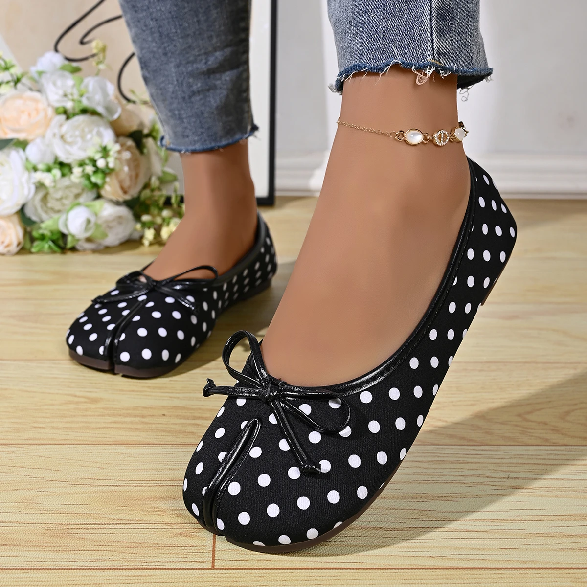 Soft Split Toe Tabi Ballet Flats Women Bowknot Leather Round Toe Ballerina Shoes Low Heel Slip On Loafers Casual Moccasins 2026