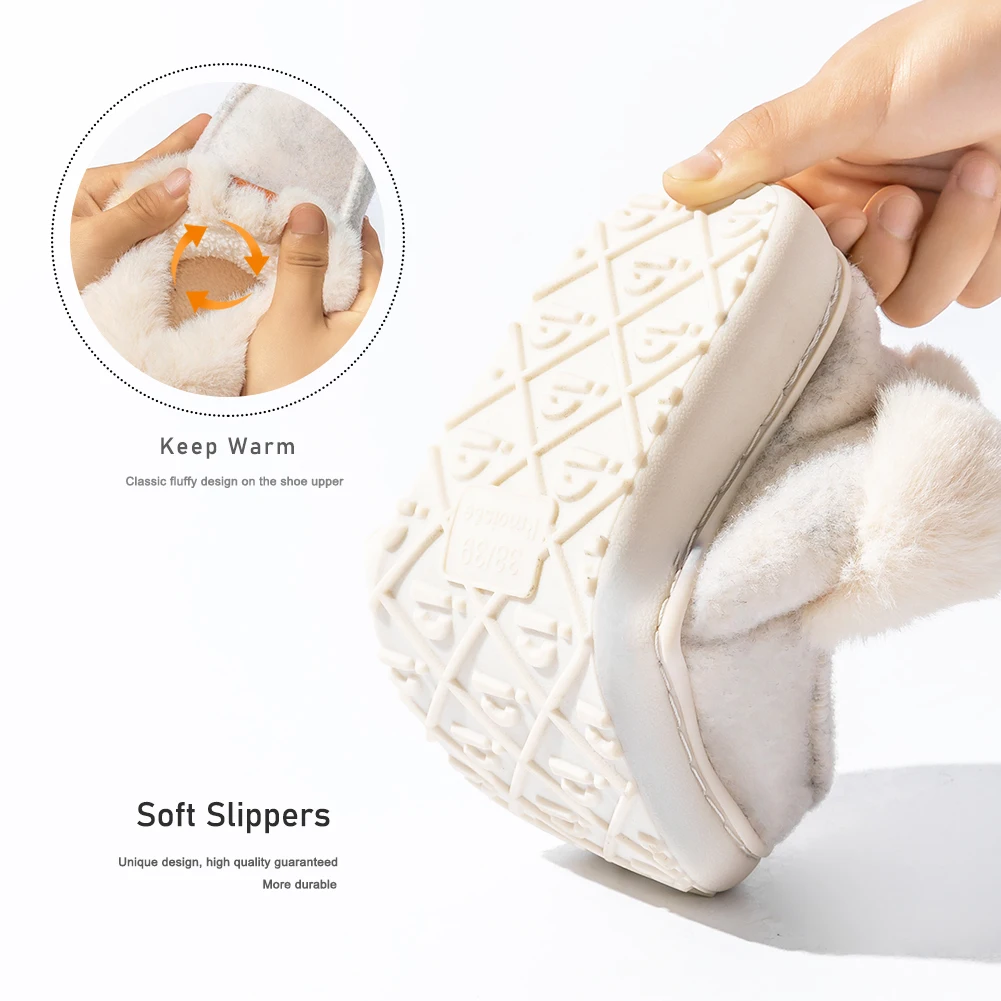 Platform Slippers Women Wedge Memory Foam TPR Non Slip Sole Warm Fuzzy Winter Durable Bedroom Shoes Cozy Comfort