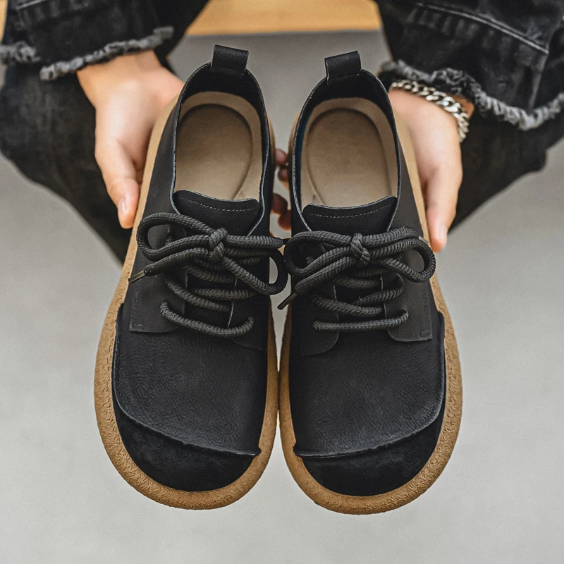 Luxury Brand Men's Casual Shoes Fashion Handmade Walking Shoes Lightweight Leisure Footwear Outdoor Sneakers Leather Work Shoes