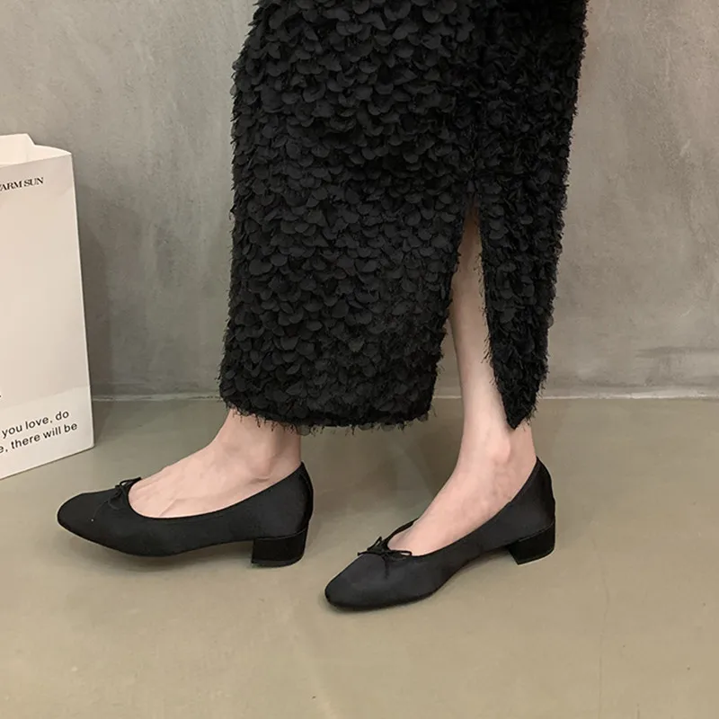 Bailamos Women Flat Shoes Fashion Round Toe Shallow Slip On Ladies Soft Ladies Mary Jane Ballerinas Flat Heel Casual Ballet Shoe