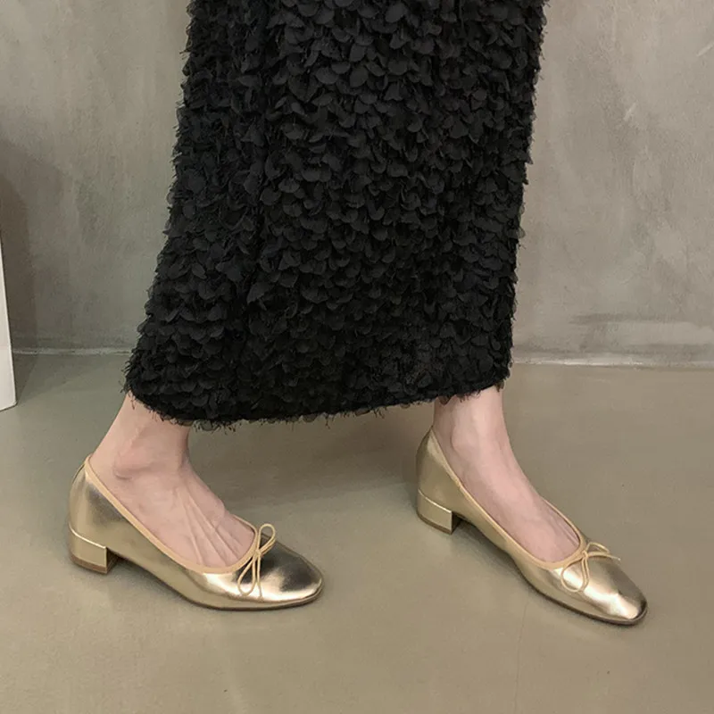 Bailamos Women Flat Shoes Fashion Round Toe Shallow Slip On Ladies Soft Ladies Mary Jane Ballerinas Flat Heel Casual Ballet Shoe