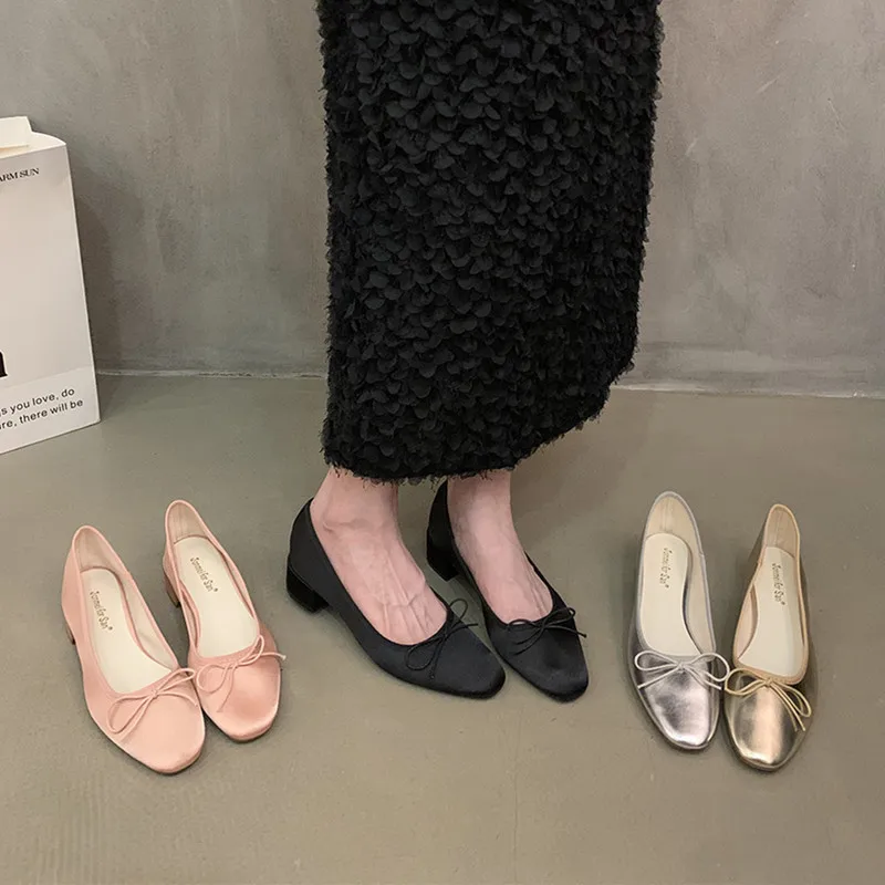 Bailamos Women Flat Shoes Fashion Round Toe Shallow Slip On Ladies Soft Ladies Mary Jane Ballerinas Flat Heel Casual Ballet Shoe