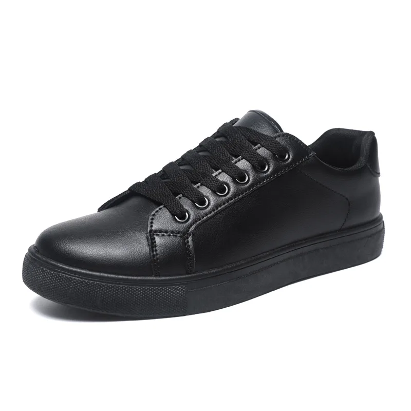 White Black Men Shoes Comfortable Casual Skateboard Shoes Men Solid Leisure Sneakers Lightweight Walking Shoes